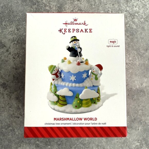 Hallmark Keepsake Ornament Marshmallow World Magic 2014 Snowman NEW - Picture 1 of 4
